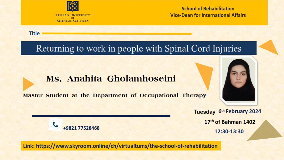 “Returning to work in people with Spinal Cord Injuries”